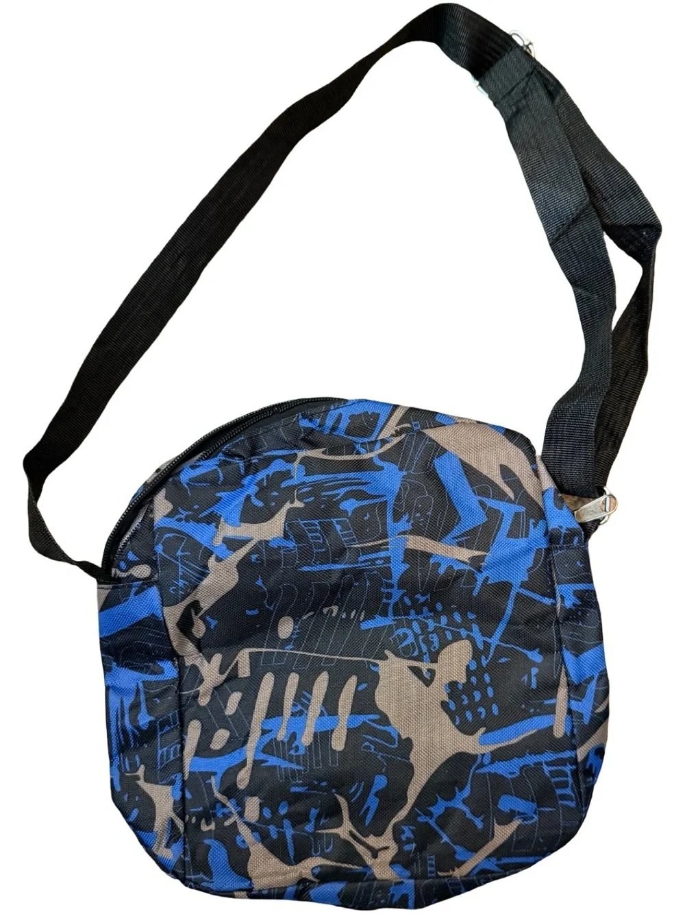 Unspeakable Blue Camo Crossbody Bag | Minecraft Frog Graphic | Kids Gamer Bag